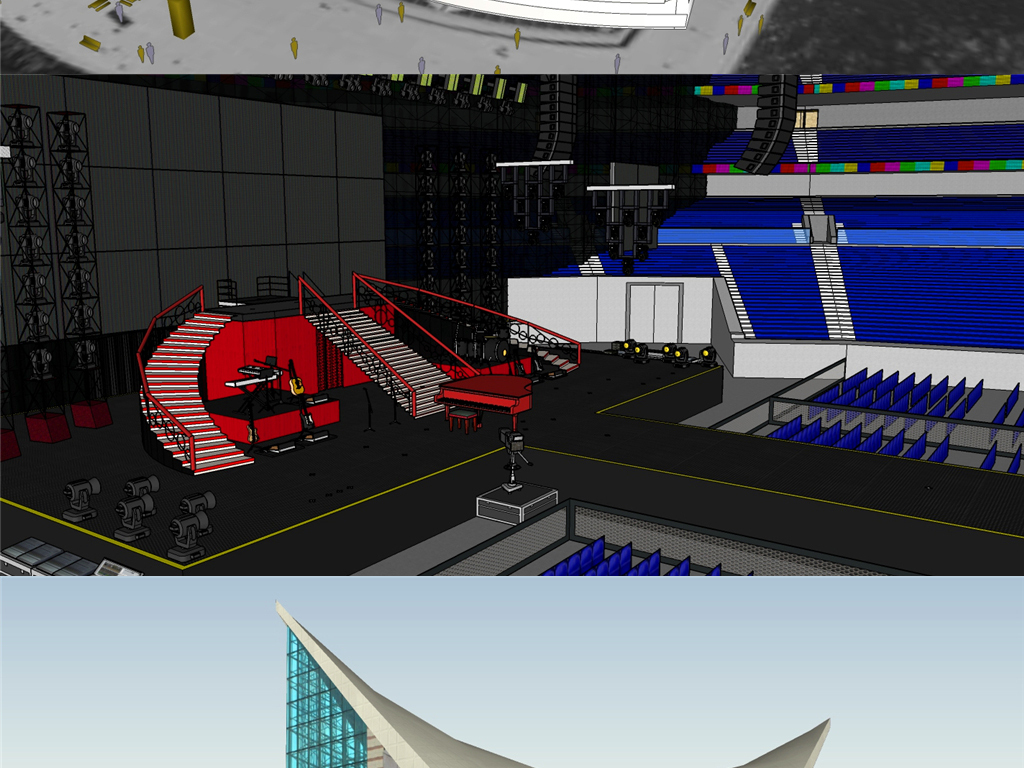 多款現代歌劇院音樂廳舞臺室內su模型設計圖下載(圖片26.