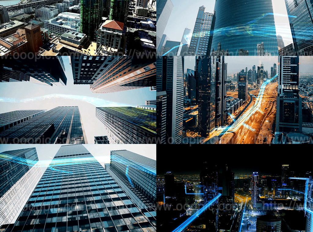 科技城市,信息数据,光线穿梭