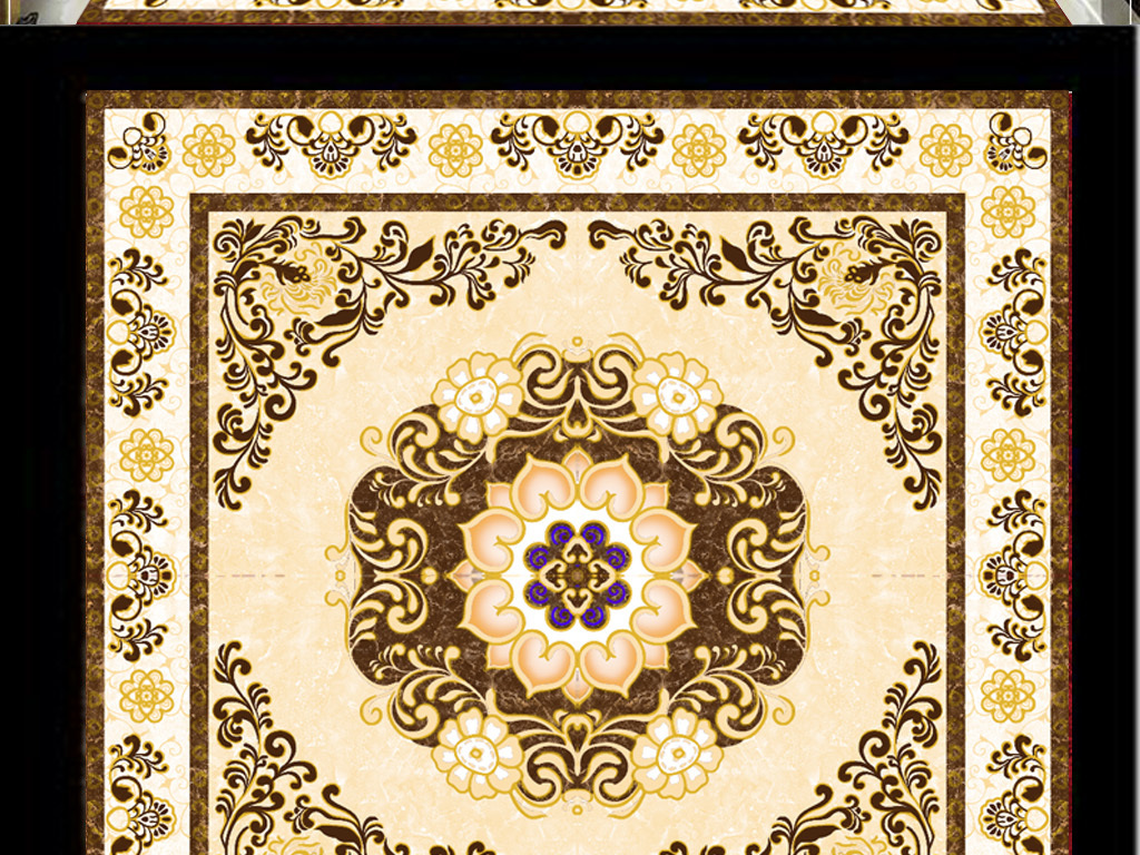 欧式大理石拼花地毯