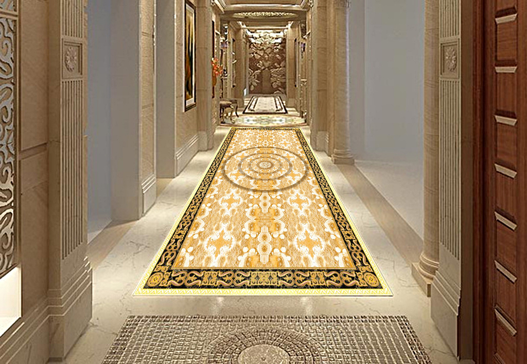 奢华大理石纹过道地拼花