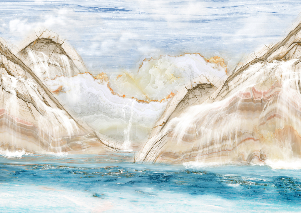 高清山水大理石石材石纹卧龙山脉