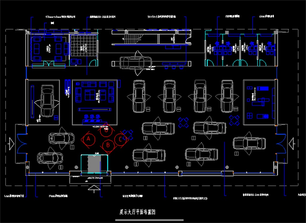 汽车展厅cad施工图平面设计图下载(图片4