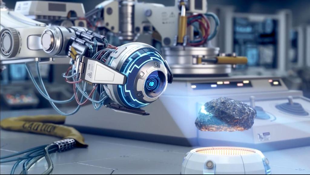 3d未来元素科技实验室基地机械臂扫描模型