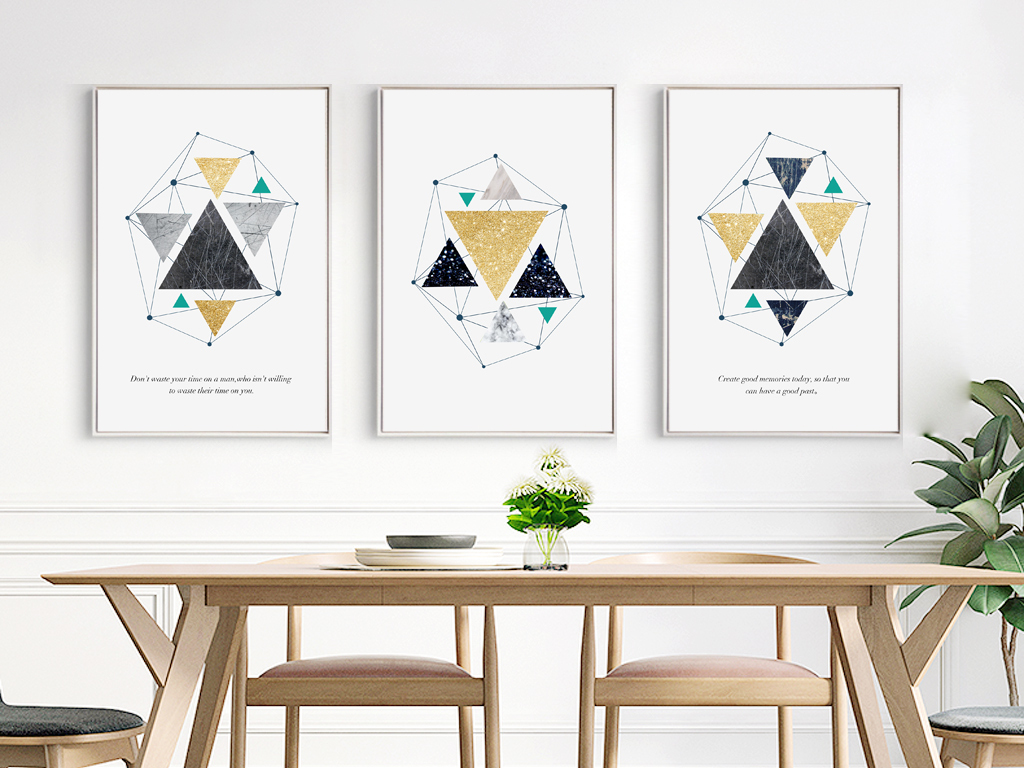 北欧现代简约创意抽象几何图案装饰画无框画