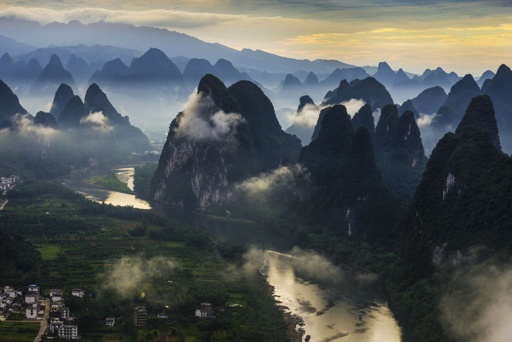 桂林灕江風景4k高清背景素材