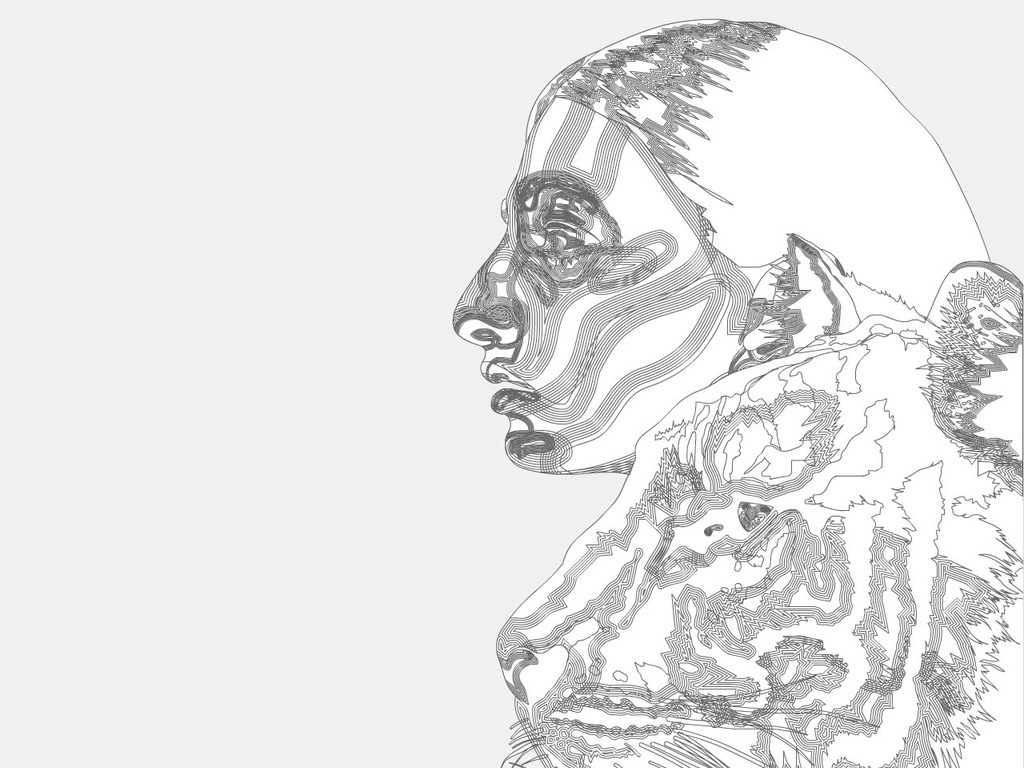 矢量黑白线描喷绘设计素图库35