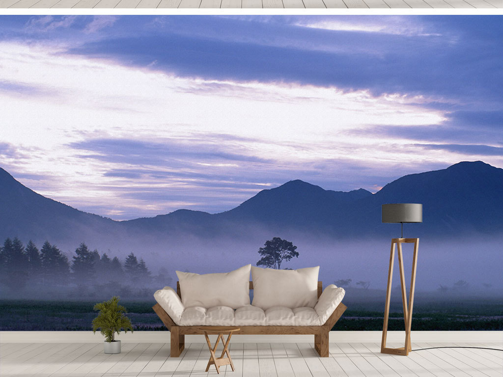 朦胧意境山水风景壁纸墙画