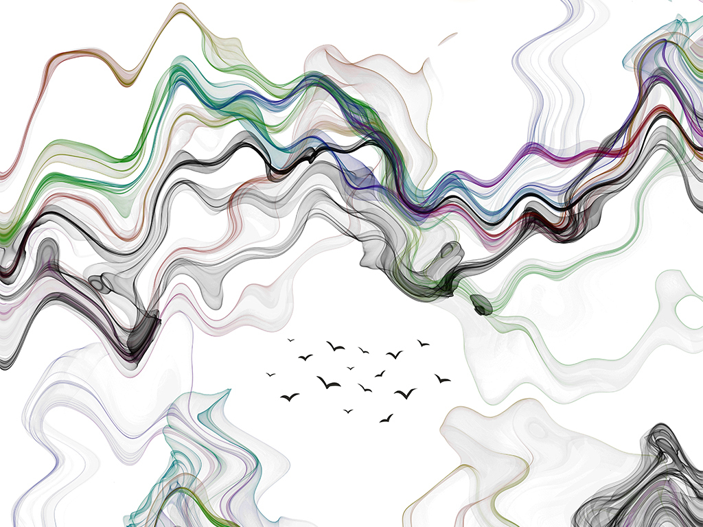 新中式抽象山水画水墨玄关过道背景墙