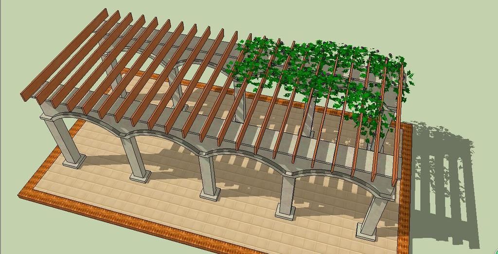 古典欧式风格廊架花架花廊su模型