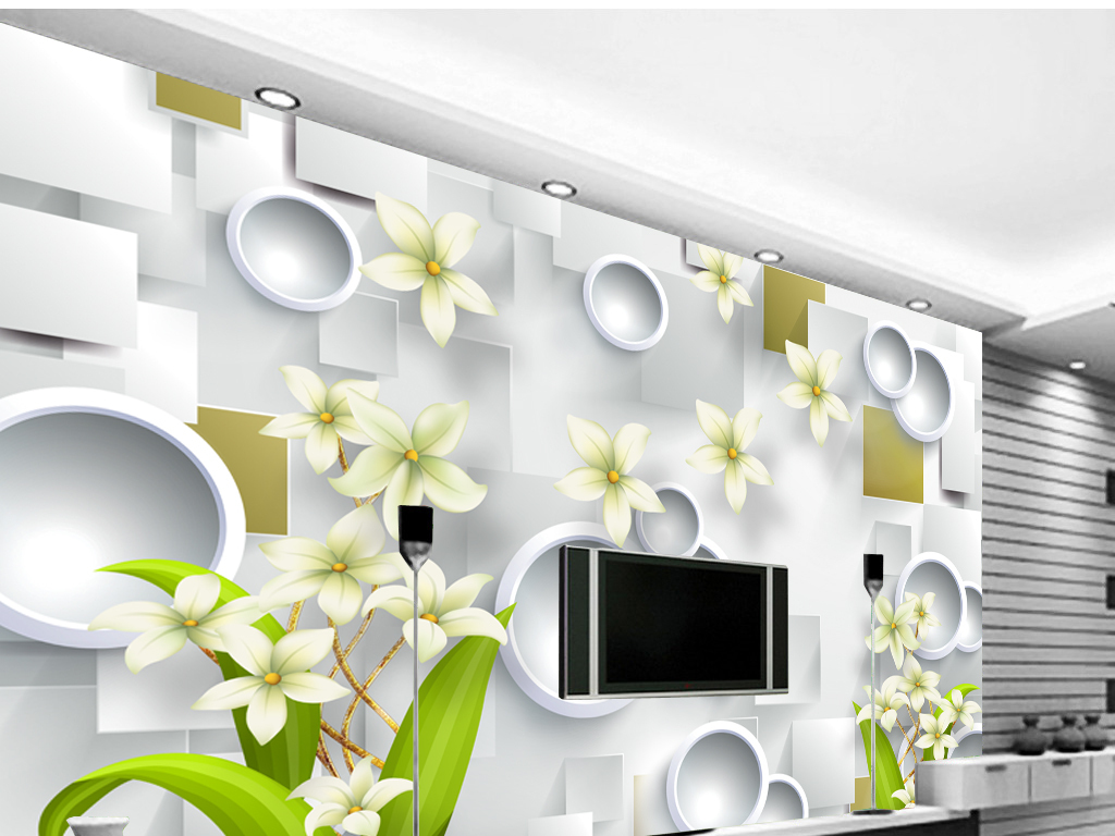 16615105)_现代简约电视背景墙_我图网