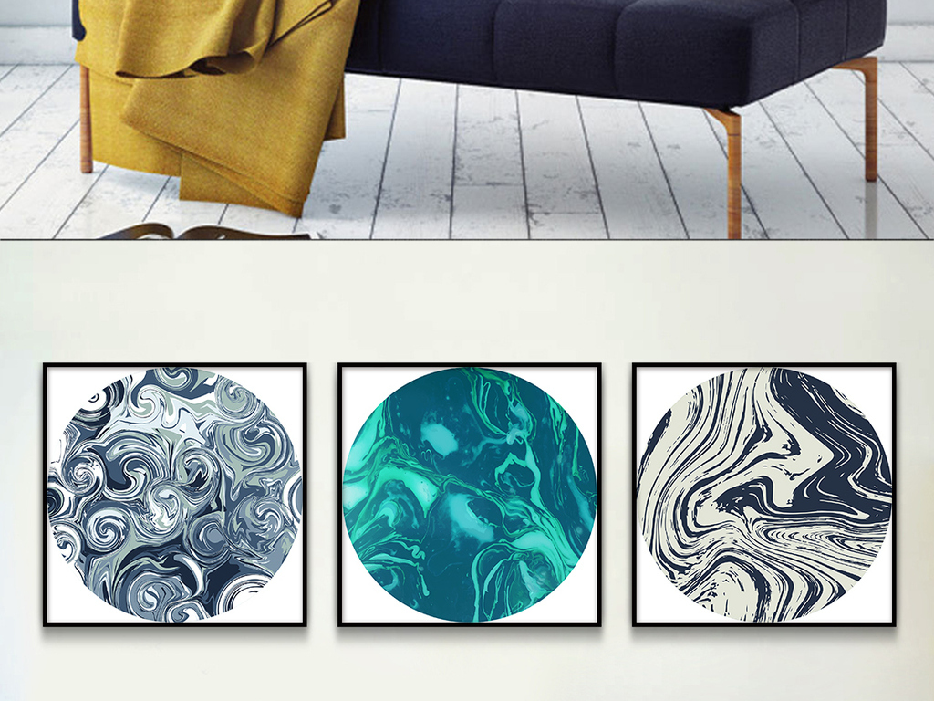 北欧抽象液态流线大理石艺术图案装饰画