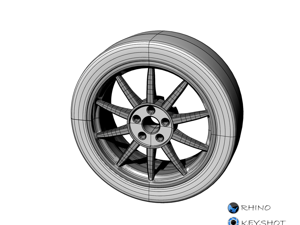 汽车轮胎犀牛模型igs模型ks渲染