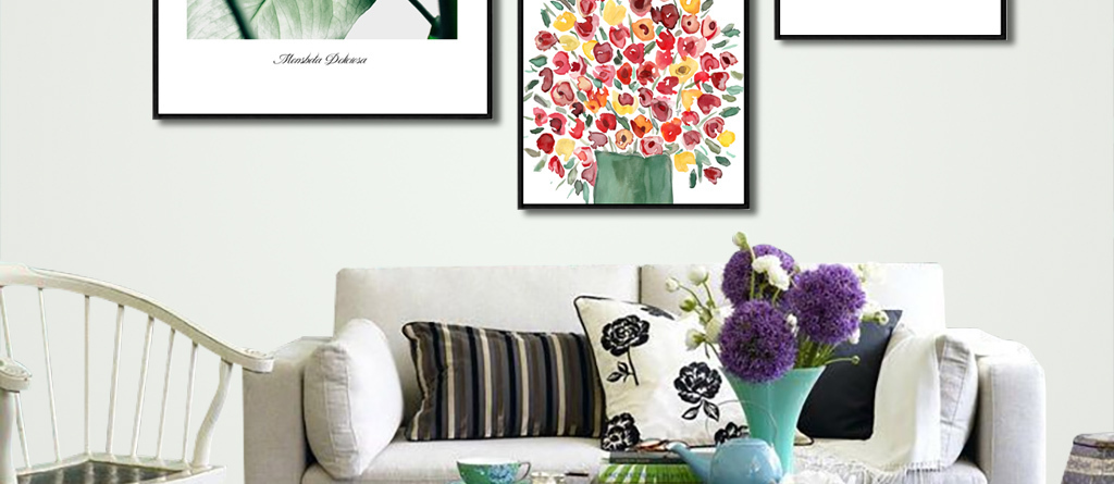 北欧新款装饰画现代简约照片墙客厅相框墙