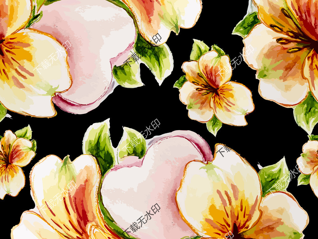 时尚手绘花卉图案传统花型数码印花服装面料