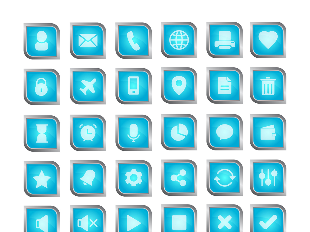 网页扁平矢量手机图标