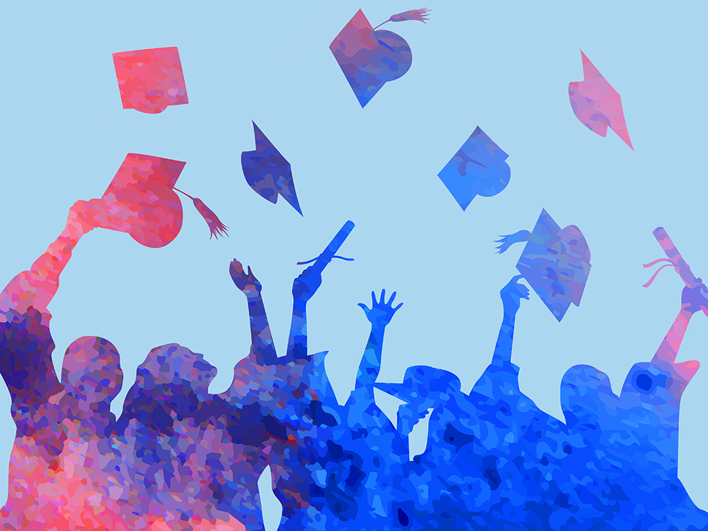 致青春水彩风毕业季海报展板psd模板