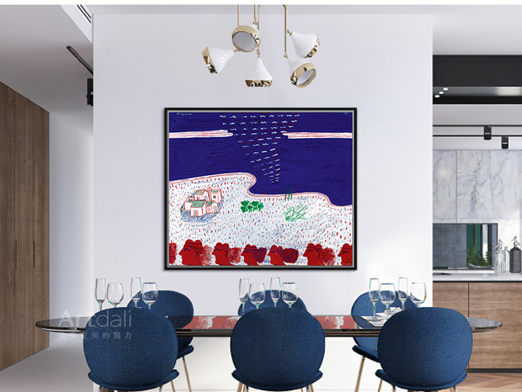 装饰画 美式装饰画 油画装饰画 > 希腊艺术家抽象画阿莱科斯蓝色大海