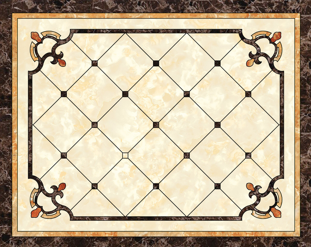 欧式大理石纹水刀拼花