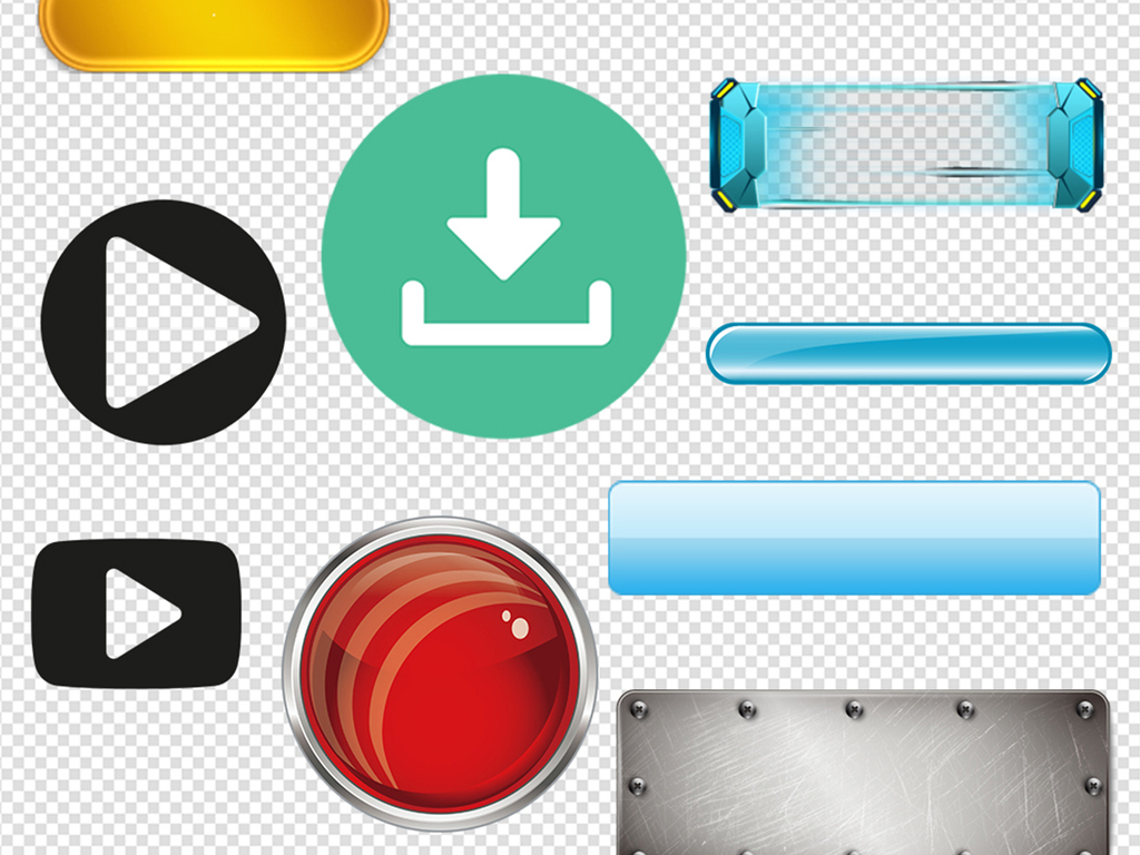 免抠元素 标志丨符号 图标 各种播放暂停快进快退静音开机关机按钮