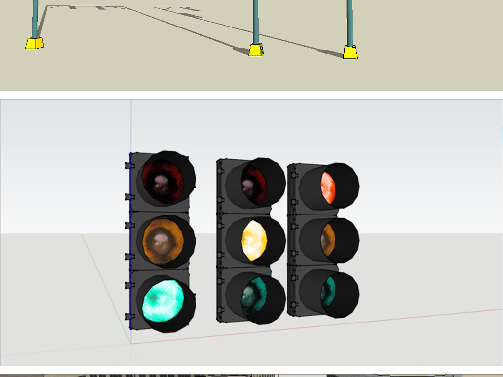 39個紅綠燈路口su模型