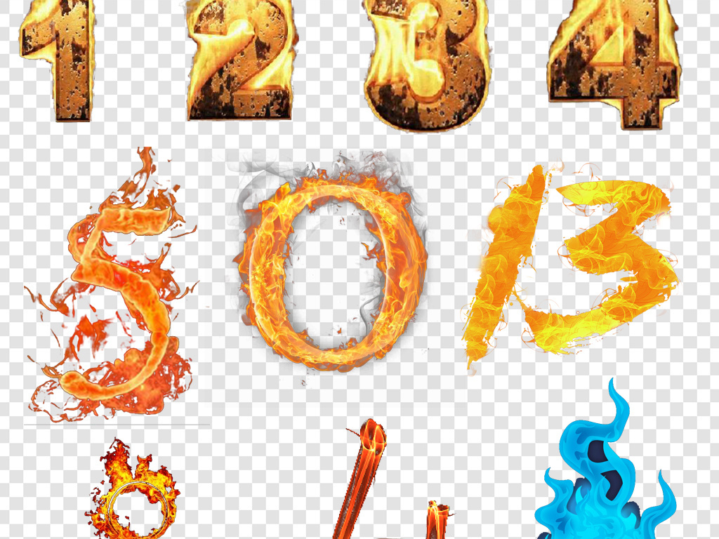 火焰数字png海报素材