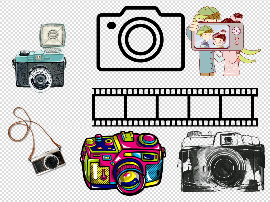 相机照相镜头卡通素材