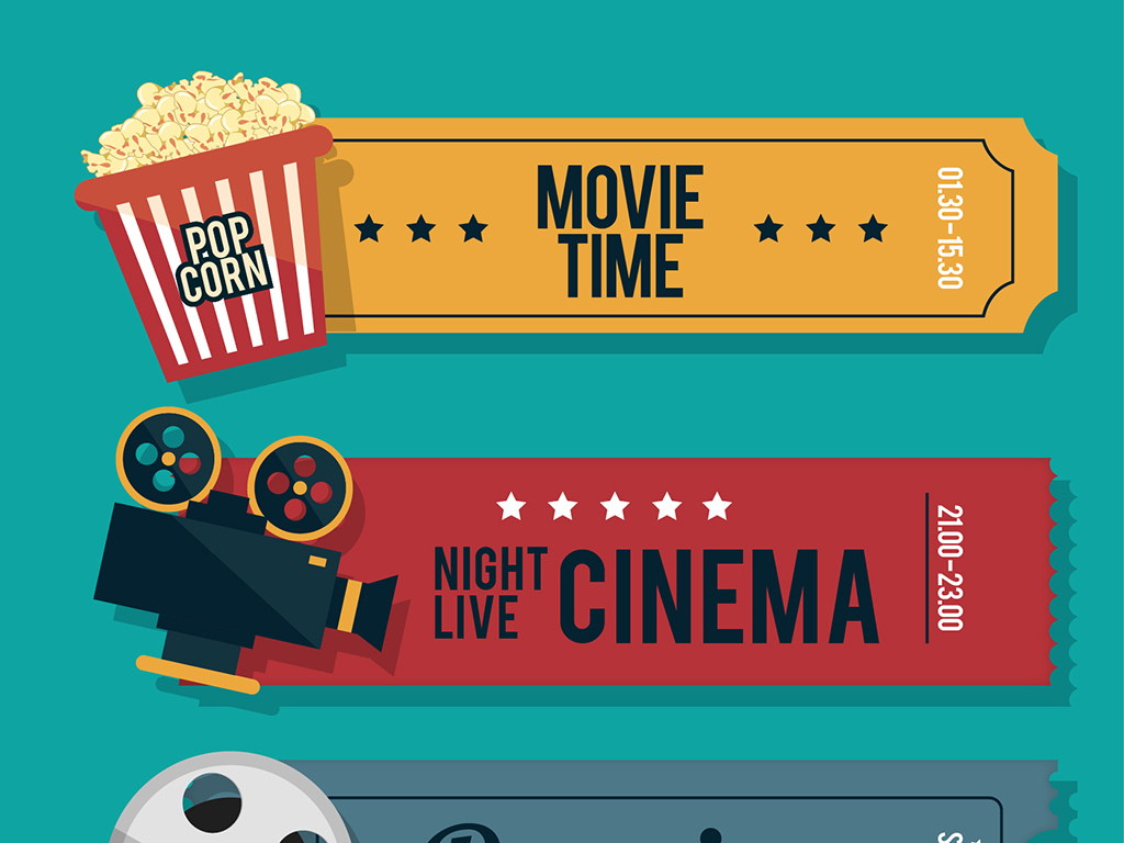 复古电影元素装饰矢量素材