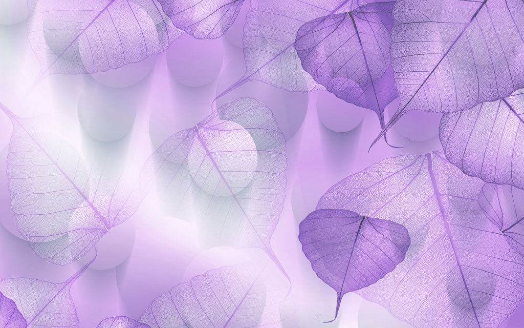 现代唯美欧式暖紫色3d树叶剪影梦幻背景墙