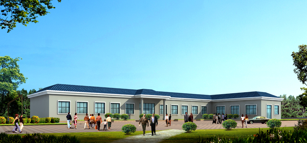 一层二层办公楼效果3d模型加psd全套