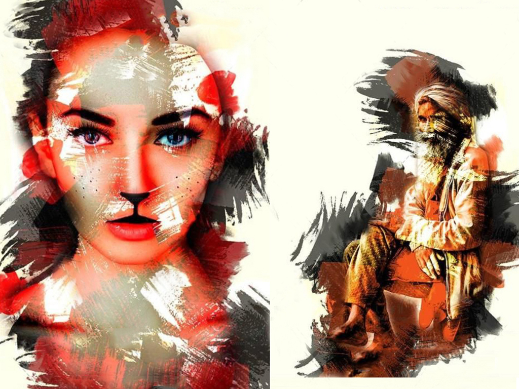 个性独特的抽象画笔艺术特效ps动作