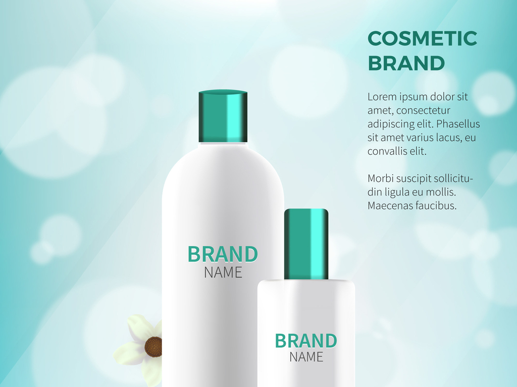 水润护肤品化妆品广告海报矢量素材