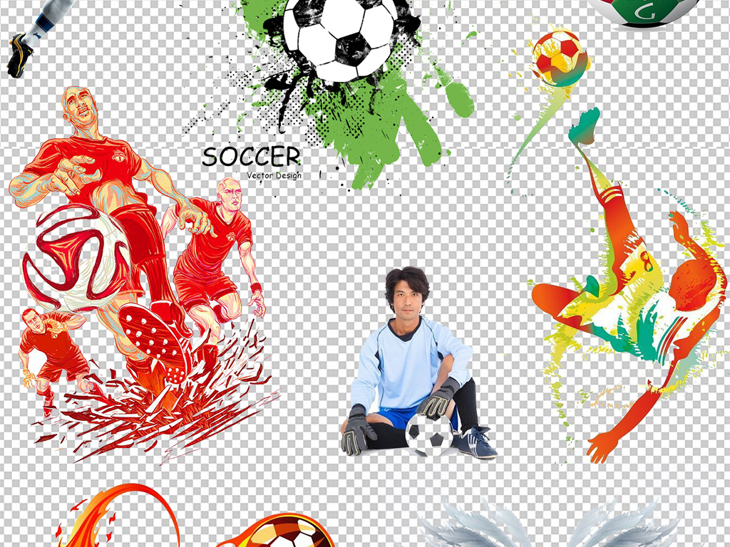 设计元素 其他 效果素材 > 足球创意卡通足球运动透明背景免扣素材