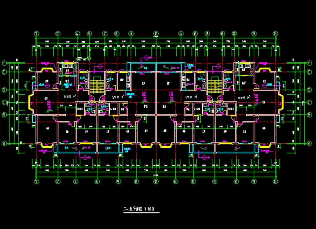 公寓住宅楼cad全套建筑图平面设计图下载(图片1.