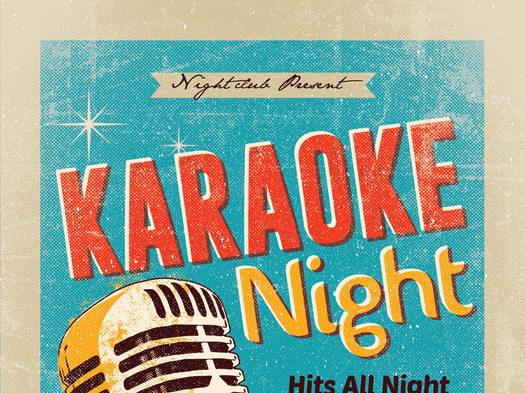 复古怀旧卡拉ok唱歌比赛海报psd模板