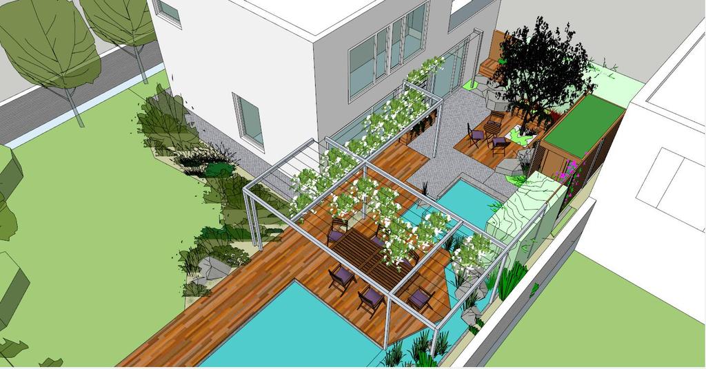 別墅小庭院建築景觀su模型設計圖下載(圖片4.