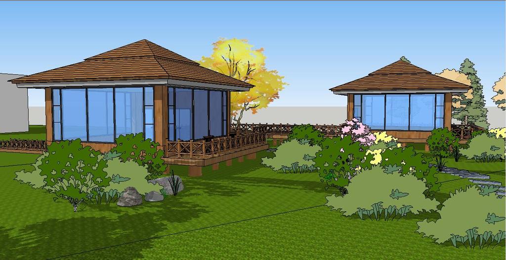 滨湖花园庭院设计su(草图大师)模型下载-编号17034771-植物景观-我