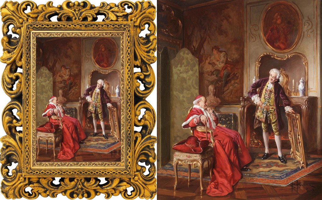 高清欧洲宫廷风格油画作品大图装饰喷绘画芯无框画设计素材图库复古