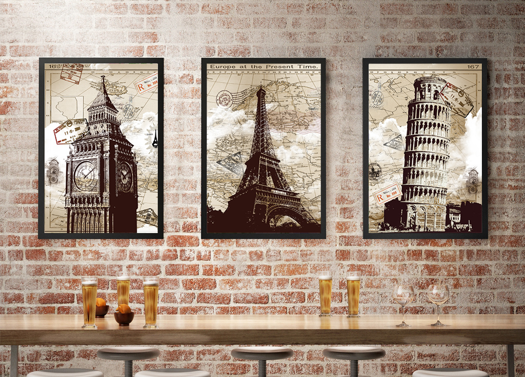 欧式建筑风格装饰画