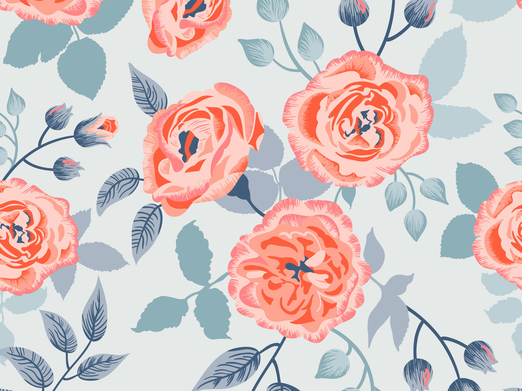 植物大花无缝印花图片下载ai素材-植物花卉图案-我图网