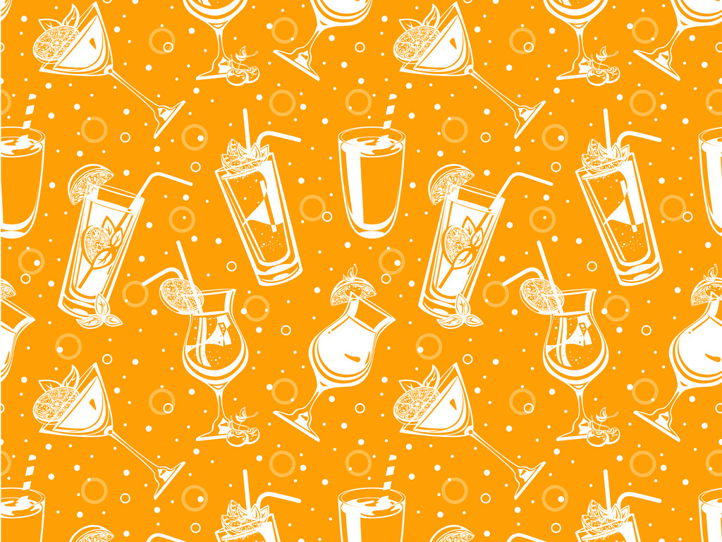 饮料橙汁无缝印花图案