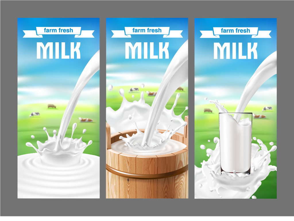 平面|广告设计 海报设计 餐饮海报 > 牛奶和乳制品海报矢量素材设计