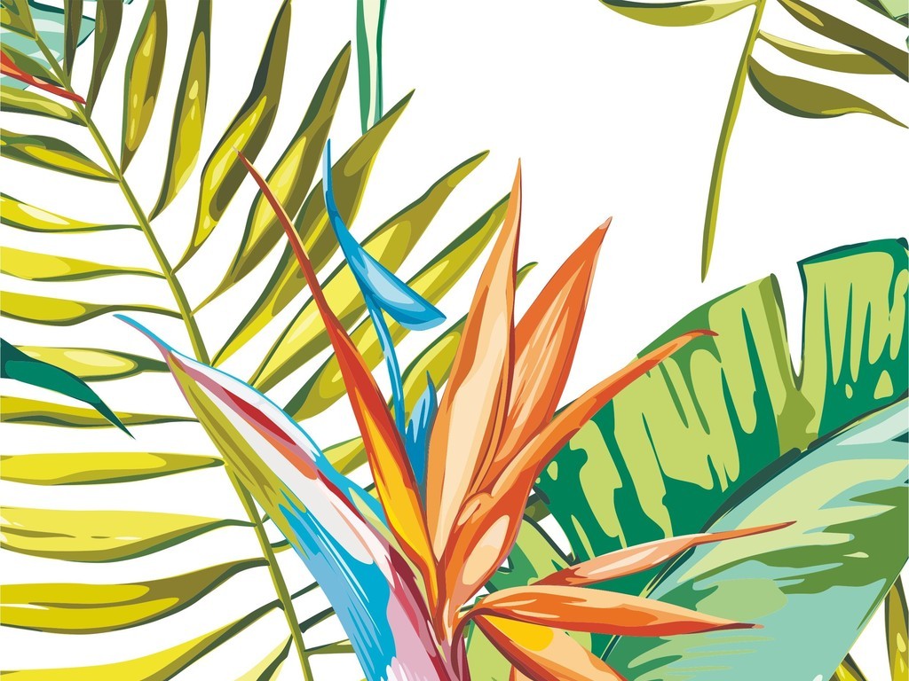 森系植物细长叶子印花矢量素材图片下载ai素材-植物花卉图案-我图网