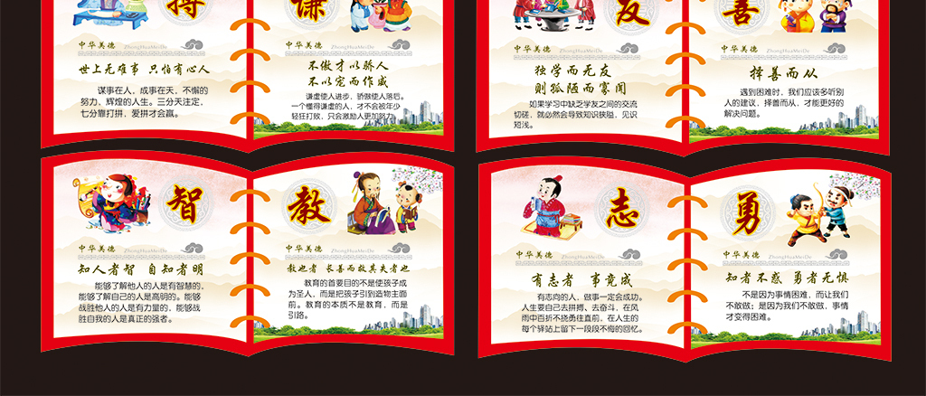 中华传统美德文化墙