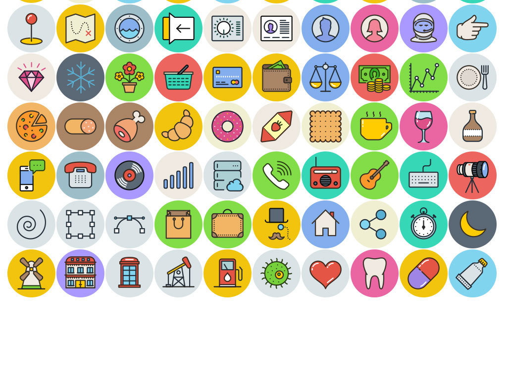 扁平风格ios矢量图标素材模板