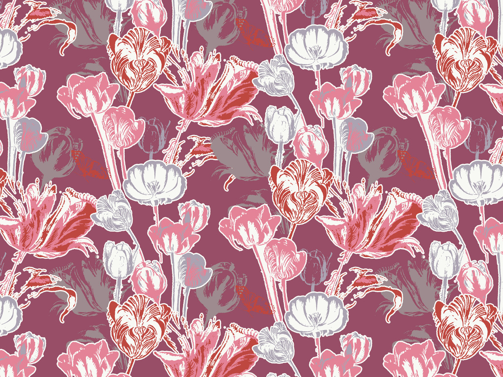 花卉花纹无缝印花图案