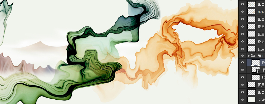 水墨山水画新中式中国风装饰画抽象画