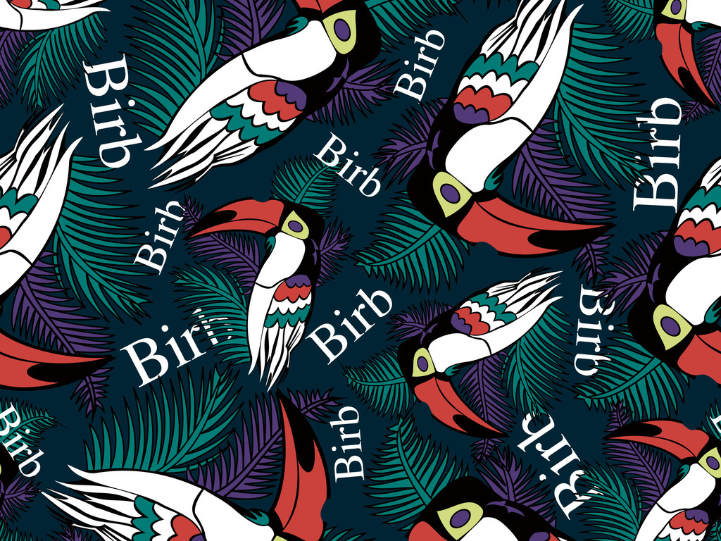 ai矢量图无缝印花植物花纹花草花卉