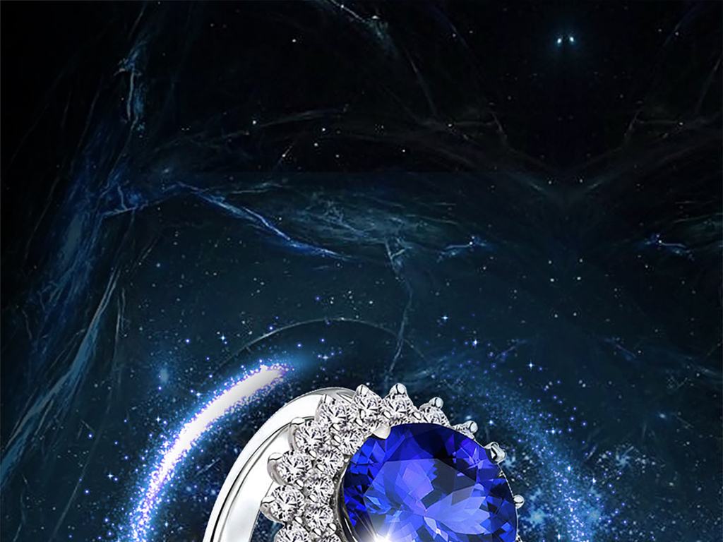 蓝宝石戒指珠宝首饰海报