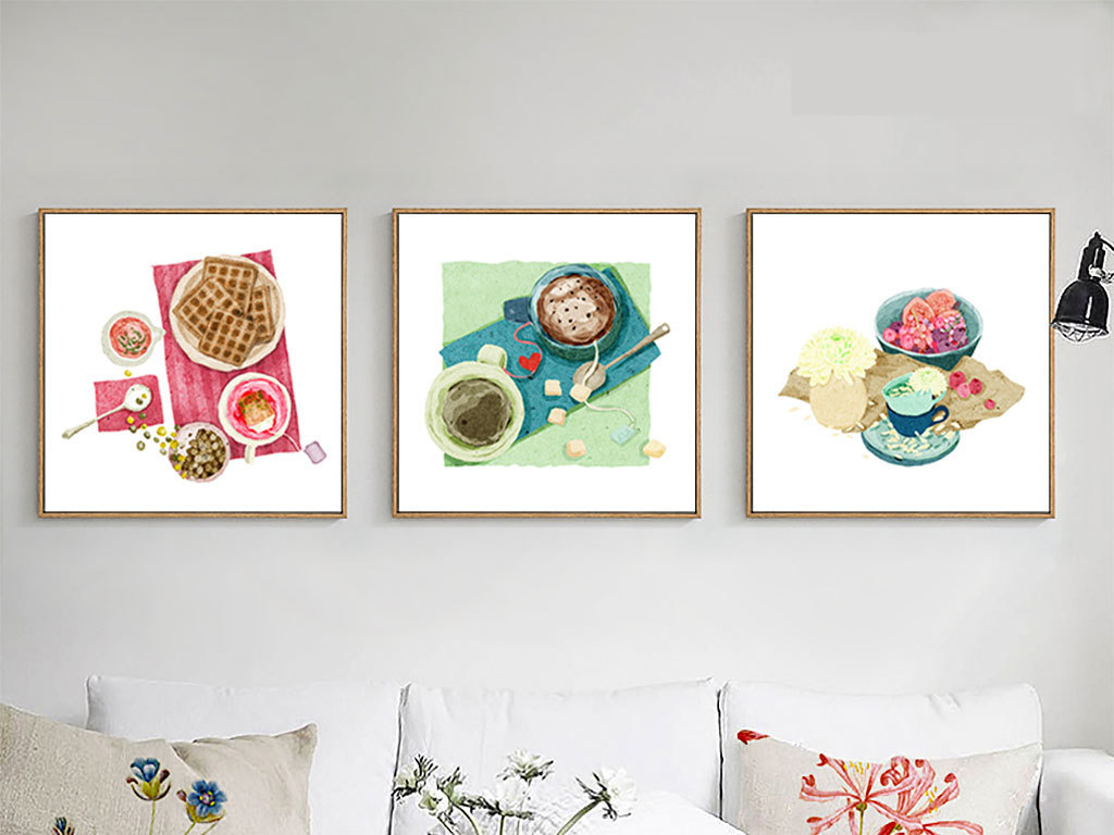 现代装饰画手绘食物厨房餐厅装饰挂画