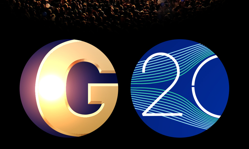 简洁大气g20峰会舞台背景设计